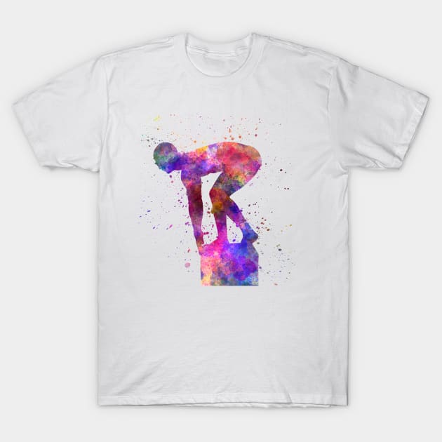 Swimmer in watercolor T-Shirt by PaulrommerArt